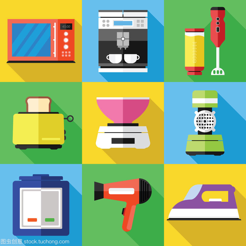 平面設(shè)計(jì)家用電器圖標(biāo)集